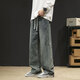 Foss Phil American fashion brand scimitar jeans men's summer thin straight loose high street casual sports wide-leg pants Fashion brand 718-K760 nostalgic blue regular XL [Suggested 145-160Jin [Jin equals 0.5 kg]]