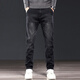 Specht -Jeans Herren Frühling und Herbst Black Slim Elastic Dick große Größe lässig vielseitige Hose Männer 967 Schwarz 28