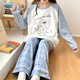 Rindu Girls Pyjamas Junior High School Girls 2025 Neue Frühlings- und Herbst-Langarm-Cartoon Sanrio Junior High School Girl Girl Big Children U-15601 M [70-90jin [Jin entspricht 0,5 kg]]