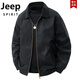 吉普（JEEP）卡其色正肩工装外套男款春秋季美式复古底律短款翻领夹克耐磨上衣 深卡其9906款 XL