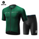 ROCKBROS cycling clothing suit summer short-sleeved shorts men's top mountain bike road cycling sportswear Taihang dark green top + Pasta suit L
