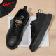Huili men's shoes business casual leather shoes men's versatile board shoes sports shoes 1768 black 43