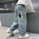 Pantalon de ThinkPire Boys's Gin Children's Jeans Pantalon pour enfants 2025 Été de taille moyenne pantalon décontracté pour enfants de taille moyenne 9-14 ans 25k801 Style d'été 150 taille recommandée 145 cm