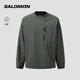 Salomon Men's Outdoor Sports Trendy Casual Urban Fashion Sweater BLAST WOVEN LS PKT TEE Shark Purple Gray C28136 2XL