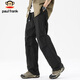 Paul Frank Overalls Men's Paratrooper Pants Summer Casual Pants Men's Loose Pants Men's Outdoor Hiking Pants Black XL