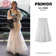 Langsha White Skirt Women's Autumn 2025 New High Waist Slim A-Line Puff Skirt Mid-Length Lace Cake Skirt