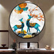 Decoración de pared de entrada simple moderna Pintura de comedor redondo Pintura colgante Luz de lujo dormitorio de lujo Decoración suave Cristal porcelana Mural TXMG3899 Diámetro 80 cm*1 Plata Aleación de aluminio cepillado de 40 mm