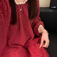 猫人少女甜美复古碎花公主风棉纱睡衣女春秋季新款长袖家居服纯棉 1203/红色碎花裙 M