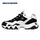 斯凯奇（Skechers）2025轻质厚底黑白EVA女子复古二代熊猫老爹鞋12593正品 黑色/白色/12493-bkw 39