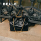Belle Gift Mall gleicher Stil Wachs Grunge -Tasche Tasche x6913bx4 schwarz f