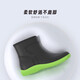 Liyou Deutsche Qualität Regenstiefel Herren mittlerer Röhrchen wasserdichte mittelgroße Röhrchen Sommer Anti-Rutsch-Kee-resistente Outdoor-Auto-Waschanschienungsbaugebäude Schwarz und Grün 41: [eine Größe größer]