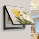 Distribution box decorative painting blocking cream style peony flower restaurant dining room meter box box power main switch hanging painting B style cream peony gold frame 70X50 accommodates 62*42 flip-up model aluminum alloy frame
