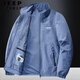 Jeep Spirit2025 Neue Frühlings- und Herbst-Herren-Gelegenheitsjacke mit mittleren und jungen Stehkragen Jacke Lose großer Jugend-Top schwarz 2xl