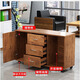 Mingjiurun Desk Boss Desk Simple Modern Single Manager Desk Desktop Computer Desk Cabinet Combination Simple Supervisor Large Desk Teak surface + black frame (including mobile side cabinet) 2.0 meters long * 0.8 meters wide