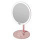 Qi makeup mirror with light led desktop high-definition beauty mirror dormitory desktop dressing three-color smart fill-in mirror student portable rechargeable makeup mirror as a gift for wife and girlfriend Smart three-color makeup mirror can hold mobile phone Pearl white