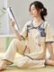 Langsha 2525 Nouveau pyjamas de style chinois Costume féminin pantalon mince des vêtements de coton pur peut être porté à l'extérieur de la taille LZY9905 m (75-95jin recommandés [Jin est égal à 0,5 kg]))