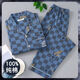 Cat Man Pure coton pyjamas Spring et automne Cardigan à manches longues à grande taille de grande taille et jeune vêtements de maison pour hommes et hiver Style 829 L Recommandation: 120 Jin [Jin est égal à 0,5 kg] ou moins