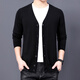 Zhaolu Cardigan Pullover mit Knöpfen Pullover mit mittlerem Alter Sweater Cardigan Herren koreanischer Stil Fashion Casual Jacket 860 Medium Grey XL 175/115135/155Jin [Jin ist gleich 0,5 kg]