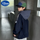 Veste Disney Boys '2025 Spring and Automn Children's Color Blocking Denim Veste de glissière pour enfants de taille moyenne Bleu 120 cm