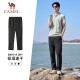 骆驼（CAMEL）速干透气运动裤男跑步休闲直筒梭织裤子 J15BAXLN075 幻影黑 XXXL