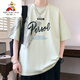 Scarecrow (mexikanisch) kurzärmelige Männer Sommer Lose Modemarke Briefe Gedrucktes runde Hals-obere halbe Ärmel T-Shirt American Casual Herren T-Shirt 693 Black M etwa 80-100 Jin [Jin Equals Equals 0,5 kg] kann getragen werden