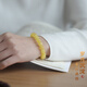 Longyin beeswax bracelet for women, Russian material, white flower nectar, chicken oil, yellow amber Buddha beads bracelet, men's single circle toy birthday gift, 8mm*9mm bucket bead style