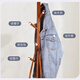 Jiuqiangu Bedroom Floor-standing Clothes Rack Coat Rack Home Bag Rack Hook Clothes Rack Triangular Walnut Pine