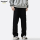 Homlean American Pure Cotton Casual Pants de primavera y verano Nicho de verano Marca de tendencia Ropa Ropa Ropa Long Pantalones HS60 Negro 2xl