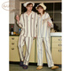 Gukoo Couple Pajamas 25 Spring Little Penguin Pure Cotton Striped Women's Home Clothes A Little Penguin Couple Pajamas L Women