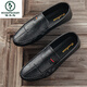 
Woodpecker Spring 2025 new Doudou shoes men's leather shoes Korean version driving shoes lazy shoes social trend casual men's shoes yellow 9880 41