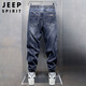 JEEP SPIRIT吉普牛仔裤男春夏季美式复古哈伦裤子男士束脚长裤 复古蓝 XL