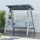 Aoyanlai Outdoor Swing Stuhl, Innenausfallbalkon Hängemattenstuhl, Außenhof Massivholz Freizeitschwung Doppelte Schaukelstuhl 699 graue Holzoberteile (ohne Sitzkissen)