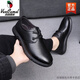 Zapatos de cuero de camello de la región occidental zapatos de negocios para hombres de mediana edad para hombres CITILLES COCIDADORA IMPRESIÓN DE LA PROBLACIÓN Y ALTA ANTI-SLIP C9209 Sitio web oficial de la marca negro de la marca negra Blavo 38
