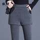 Gengrui (gengrui) fake two-piece leggings for women, thickened with velvet, high-waisted, autumn and winter new slim-fitting outer tights, elastic casual pants, black, stretch 51, thickened with velvet, plus velvet L _Recommended 95-110Jin Jin is equal to 0.5 kg