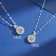 Chihuan non-fading super flash moissanite 18K gold single diamond necklace women's sterling silver pendant light luxury clavicle chain accessories high-end 2 carat pendant + sterling silver chain (45cm + 5cm)