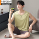Modal men's pajamas summer sleeveless vest shorts thin cool ice silk casual home clothing set Sn9214 ​​XL men-