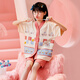 Mannido 2025 Летняя детская пижама Pure Cotton Thin Girl Chort-Reded Cartoond Cartoon Medium Girl Child Girl Princess Home Одежда B4877 Green [Double Short] 150 S Код рекомендуется 145-155 см.