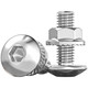 Tianzhuo Hardware 304 stainless steel large umbrella head hexagonal screw large flat head screw mushroom round head bolt flange nut set M6*35 10 sets