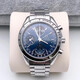 [Second-Hand 99 New] Omega Speedmaster-Serie Herren Uhr Automatische mechanische Uhr Luminous Chronograph Datum Schweizer Herren Uhr 39 Uhrendurchmesser Blue Disc 3523.80.00