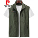 Pierre Cardin Outdoor im Freien Schnelltrockner Weste Frühling, Sommer- und Herbst-Multi-Pocket-Arbeit Anzug Weste Horse Clip Großer Größe Casual Jacket Khaki L.