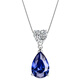 Olevo sapphire necklace 925 silver heart-shaped water drop gemstone necklace clavicle chain women's tanzanite sapphire pendant 925 sterling silver platinum-plated pendant free 925 silver necklace