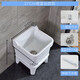 Jiumu ceramic mop pool large mop pool with legs for bathroom small mop washing pool with automatic water draining by desk control 37cm backrest upgrade external draining by desk control (basket
