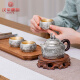 
Yilu Yafu handmade silver pot sterling silver 999 teapot home office living room tea room Kung Fu teapot tea set tea set tea utensils one pot four cups one common cup 695 grams + certificate