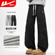 Pull back casual pants men's winter velvet overalls men's scimitar pants thickened wide-leg pants men's pants