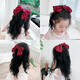 Lingmeng Korean style bow hairpin, princess hair, hair accessories on the back of the head, spring clip, big children's hairpin, performance accessories, red hairpin 1 piece