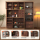 Pelucir aparador de 100 madera Nuevo aparador de nuez negro de estilo chino gabinete de vino gabinete de vinos integrado con sala de estar paralero de tres puertas ensamblajes