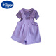 Disney Girls Summer Overalls Set dünne Schlinge Shorts 2025 Neue modische super süße kleine und mittlere Kinderweste lila Ärmeln + One-Shoulder-Overalls 110 für 4-5 Jahre empfohlen