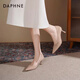 Daphne nude high heels for women 2025 spring new commuter women's shoes temperament pointed toe thin heels single shoes for women workplace leather shoes for women naked skin color [heel height 6cm] 38