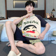 诗花巷美睡衣男夏季短袖卡通青少年男士夏天薄款加肥加大码家居服套装 短袖-xy1098 M  小码(高150-160 70-90斤)