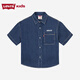 Levi s Levi's children's clothing boys' denim short-sleeved shirt 2025 summer new comfortable children's short-sleeved shirt Saint Desiree Blue 110/52 Recommended height 98-104cm